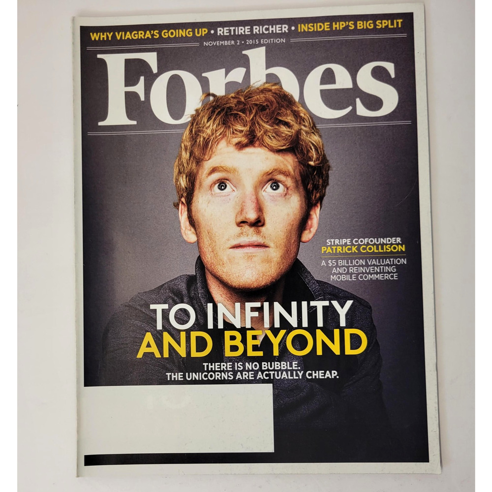 Forbes Magazine November 2 2015 To Infinity and Beyond, Patrick‎ Collison